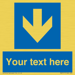 Custom Directional signage blue down arrow 